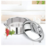 NanoNine Hot Chef Double Wall Insulated Hot Pot Stainless Steel Casserole with Steel Lid