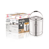 NanoNine Hot King 10 L Double Wall PUF Insulated Stainless Steel Serving Pot with Steel Insulated Lid.