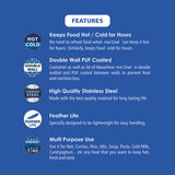 NanoNine Hot Chef Double Wall Insulated Hot Pot Stainless Steel Casserole with Steel Lid