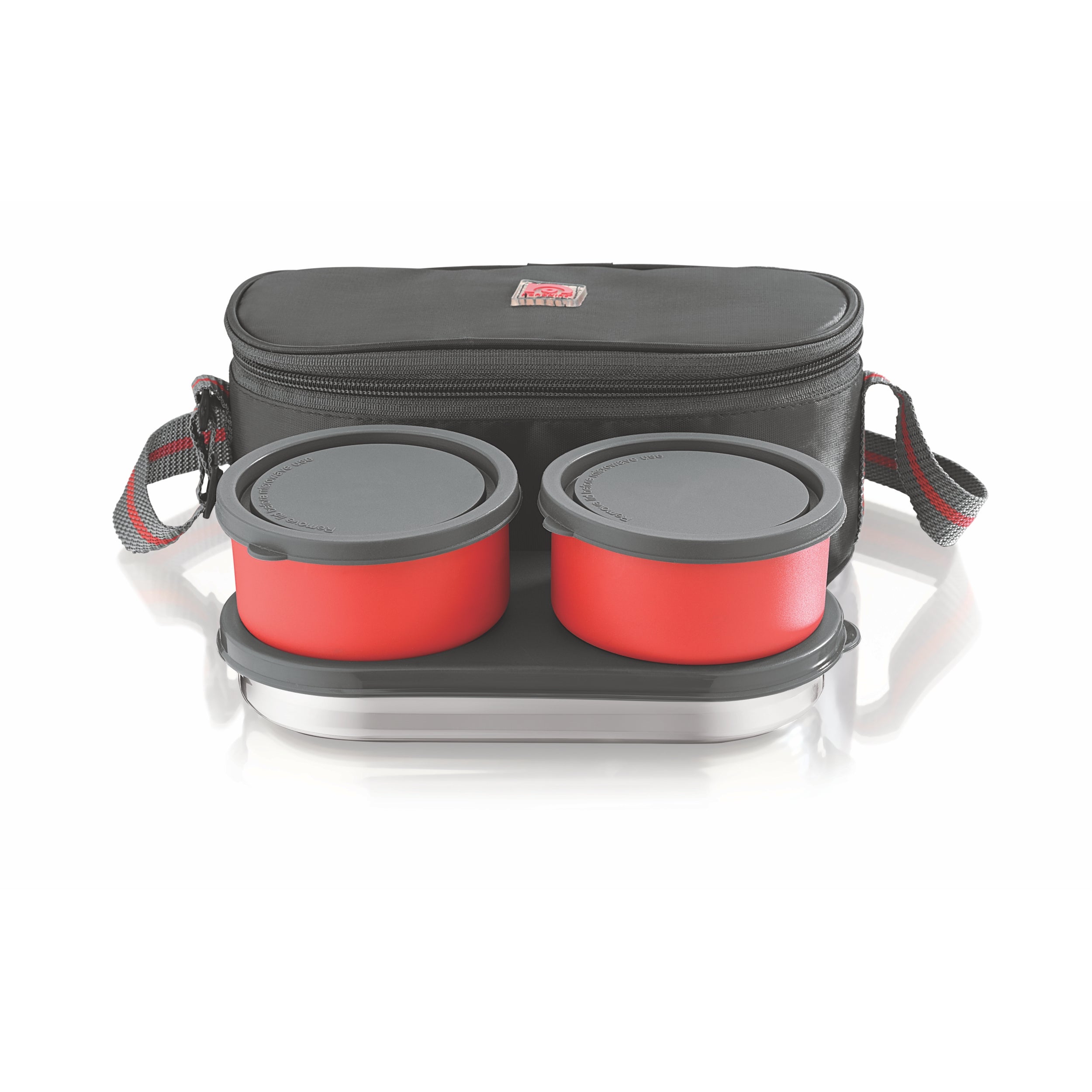 NanoNine Micro Steel Lunch Set: 2 Air-Tight (250ml X 2) Stainless Steel Containers, 1 Chapati Box, and Insulated Bag for Fresh and Delicious Meals On-the-Go
