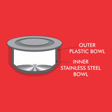 NanoNine Micro Steel Lunch Set: 2 Air-Tight (250ml X 2) Stainless Steel Containers, 1 Chapati Box, and Insulated Bag for Fresh and Delicious Meals On-the-Go