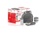 NanoNine Micro Steel Chapati Combo with Tumbler (3+2) Stainless Steel Containers 250ml x 3, 1 Chapati Box, with 1 Tumbler and Insulated Bag for Fresh and Delicious Meals On-the-Go