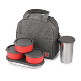 NanoNine Micro Steel Chapati Combo with Tumbler (3+2) Stainless Steel Containers 250ml x 3, 1 Chapati Box, with 1 Tumbler and Insulated Bag for Fresh and Delicious Meals On-the-Go