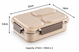 NANONINE BENTO BOX TRIO STAINLESS STEEL INSU-TIFFIN LUNCH PACK (S-633) 275ml+150x2