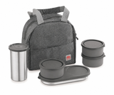NanoNine Micro Steel Chapati Combo with Tumbler (3+2) Stainless Steel Containers 250ml x 3, 1 Chapati Box, with 1 Tumbler and Insulated Bag for Fresh and Delicious Meals On-the-Go