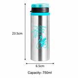 NanoNine Sprint (2 Bottles), Assorted Color Single Wall Flip Top Stainless Steel Water Bottle.