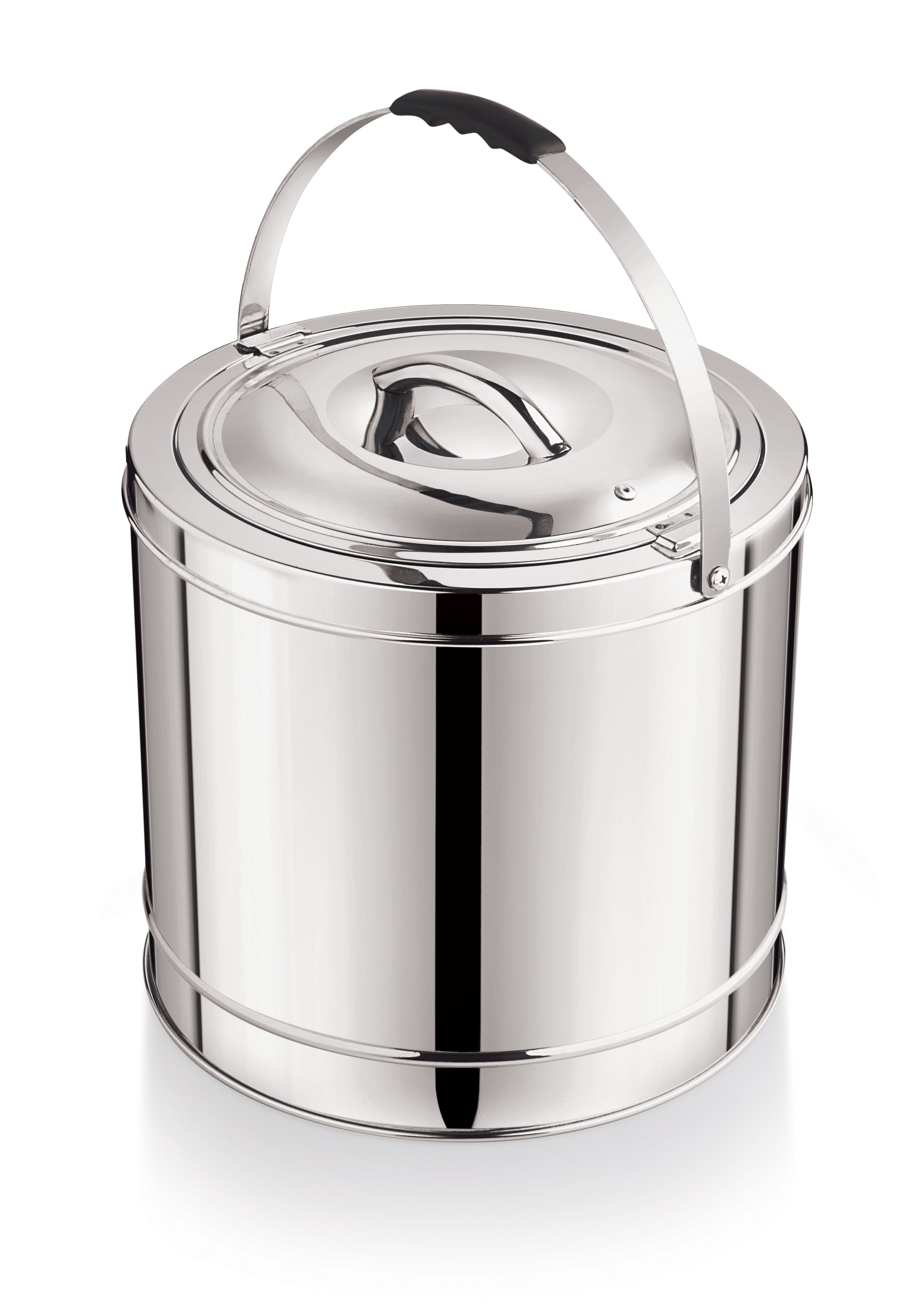 NanoNine Hot Case 15 L Double Wall PUF Insulated Stainless Steel Serving Pot with Steel Insulated Lid.