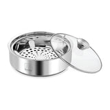 NanoNine Roti Saver Double Wall Insulated Stainless Steel Serve Fresh Chapati Pot with Glass Lid.