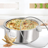 NanoNine Roti Saver 2.55 L Double Wall Insulated Stainless Steel Serve Fresh Chapati Pot with Glass Lid