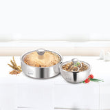 NanoNine Stainless Steel Meal Serve Gift Set No.2 (Roti Saver Mini & Gravy Pot Nano)