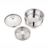 NanoNine Chapati Server Double Wall Insulated Stainless Steel Serve Fresh Roti Pot with Steel Coaster and Glass Lid.