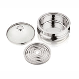 NanoNine Chapati Server Belly Double Wall Insulated Stainless Steel Serve Fresh Casserole with Steel Coaster and Glass Lid.