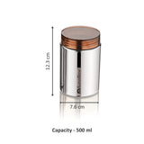 NanoNine Canistore 500 ml x 3 Single Wall Stainless Steel Single Storage Container.