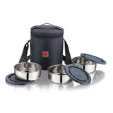 NanoNine Breaktime: Set of 3 (300ml X 3) Single Wall Stainless Steel Lunch Boxes