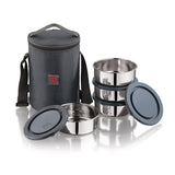 NanoNine Breaktime: Set of 4 (300ml X 4) Single Wall Stainless Steel Lunch Boxes