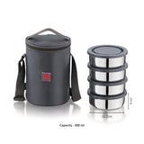 NanoNine Breaktime: Set of 4 (300ml X 4) Single Wall Stainless Steel Lunch Boxes