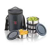 NanoNine Breaktime: Set of 4 (300ml X 4) Single Wall Stainless Steel Lunch Boxes