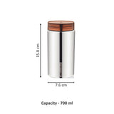 NanoNine Canistore 700 ml x 2 Single Wall Stainless Steel Single Storage Container.